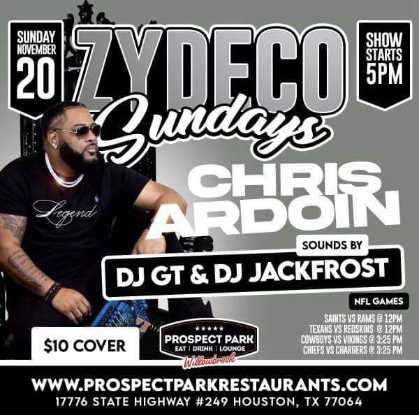 Zydeco Sunday's @ Prospect Park Restaurant (Willowbrook) — poster 1