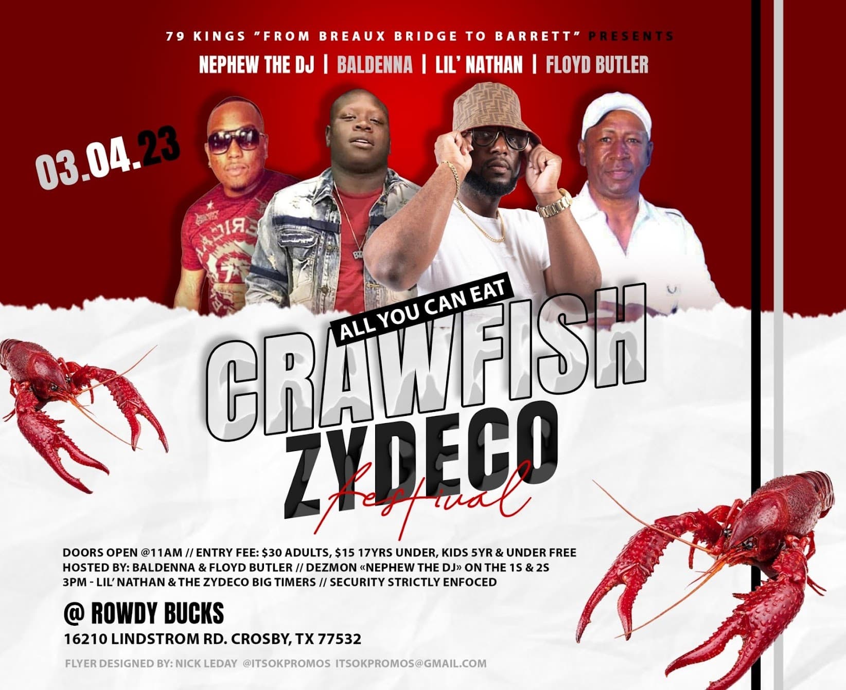 2023 All You Can Eat Crawfish Zydeco Festival — poster 1