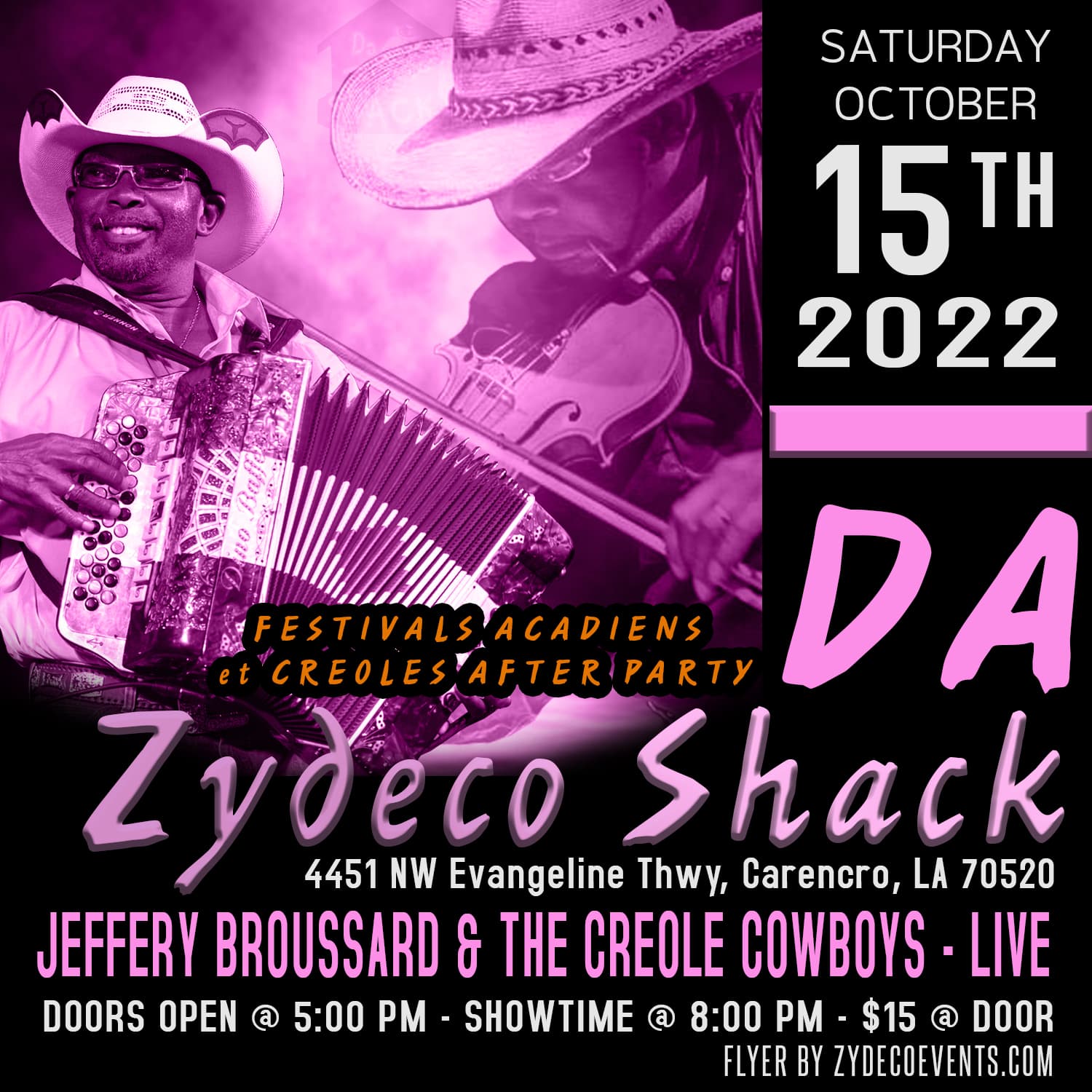 Jeffery Broussard & the Creole Cowboys - LIVE @ Da Zydeco Shack — poster 1