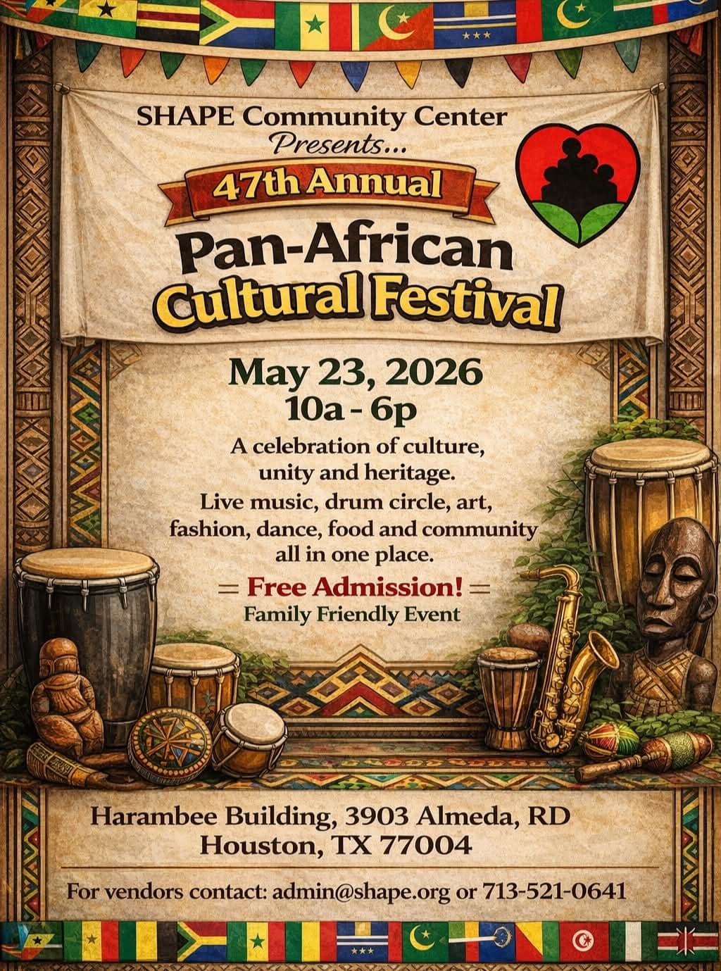 Shape Community Center Presents: 47th Annual Pan African Cultural Festival — poster 1