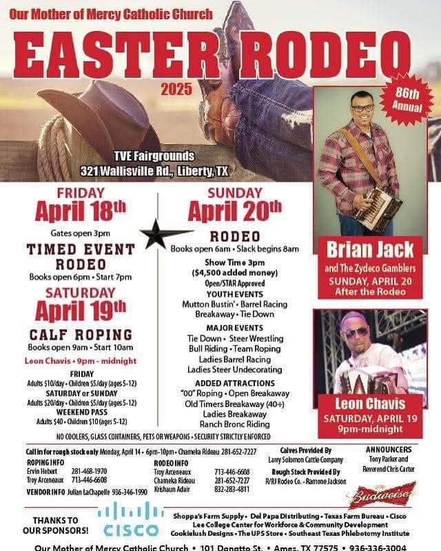 2025 Our Mother of Mercy Catholic Church Easter Rodeo — poster 1