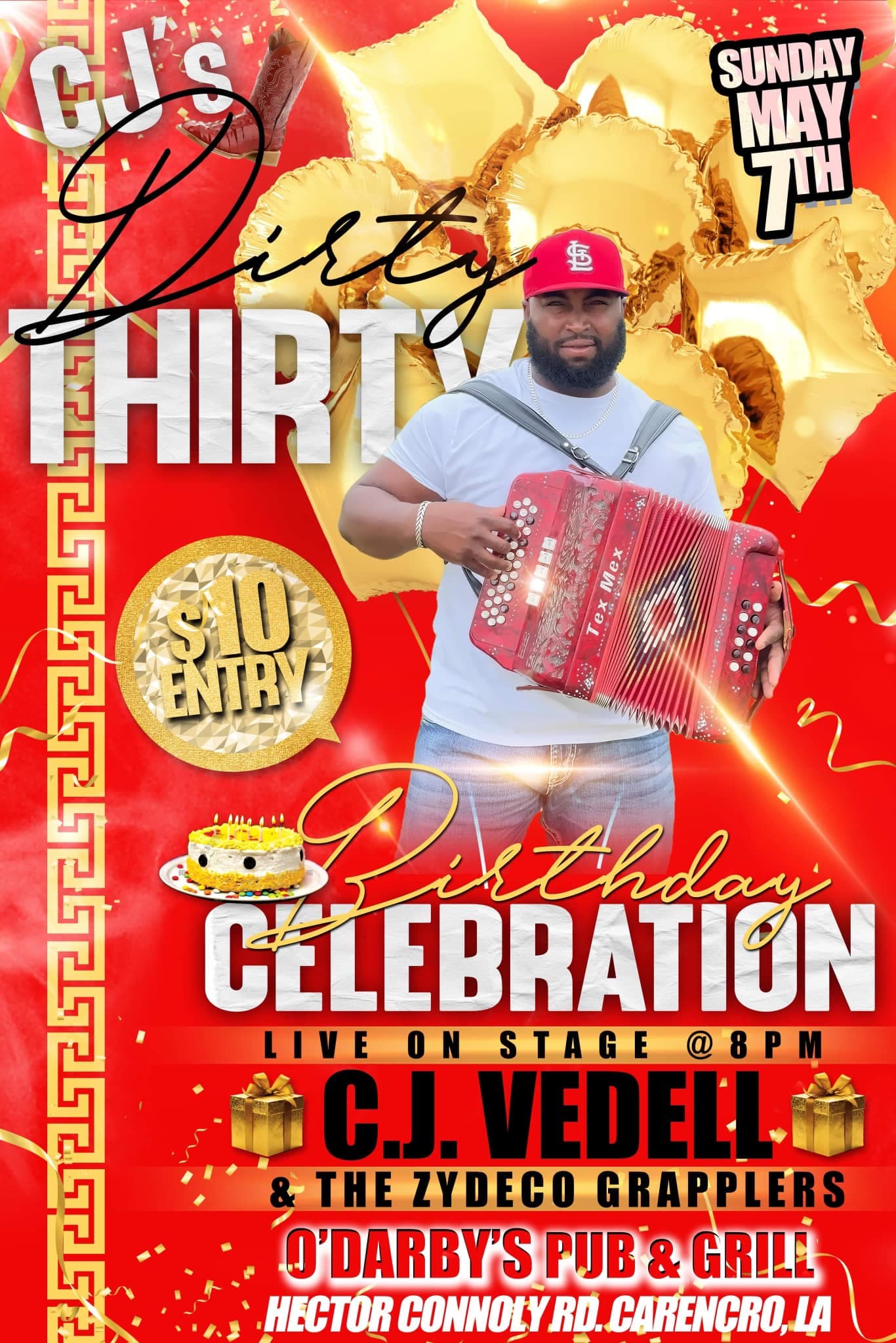 CJ Vedell's Dirty 30 Birthday Party @ O'Darby's — poster 1