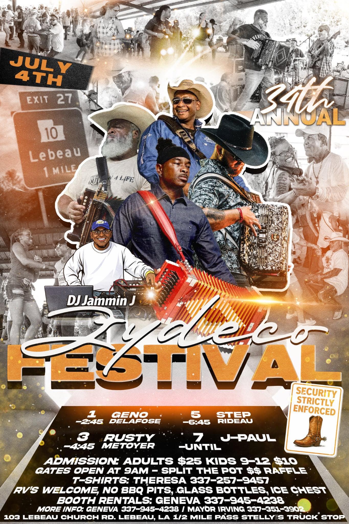 34th Annual Lebeau Zydeco Festival — poster 1