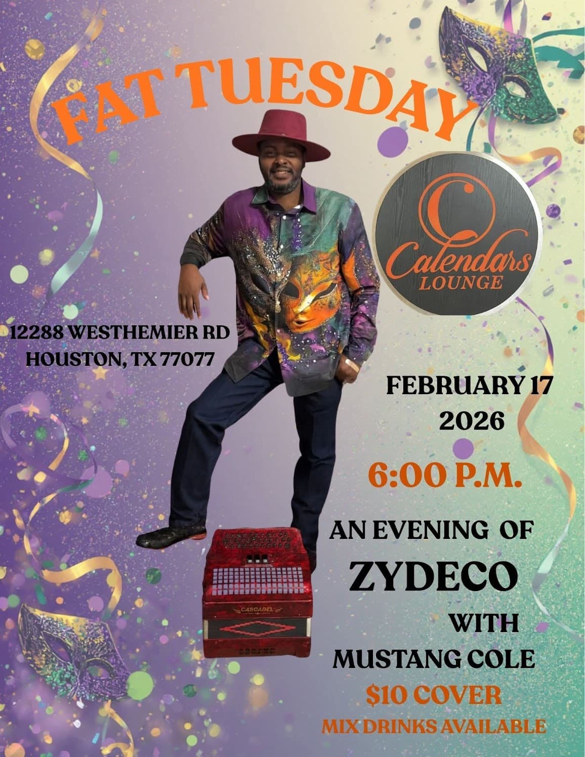 Calander's Lounge: 2026 Fat Tuesday Mardi Gras — poster 1