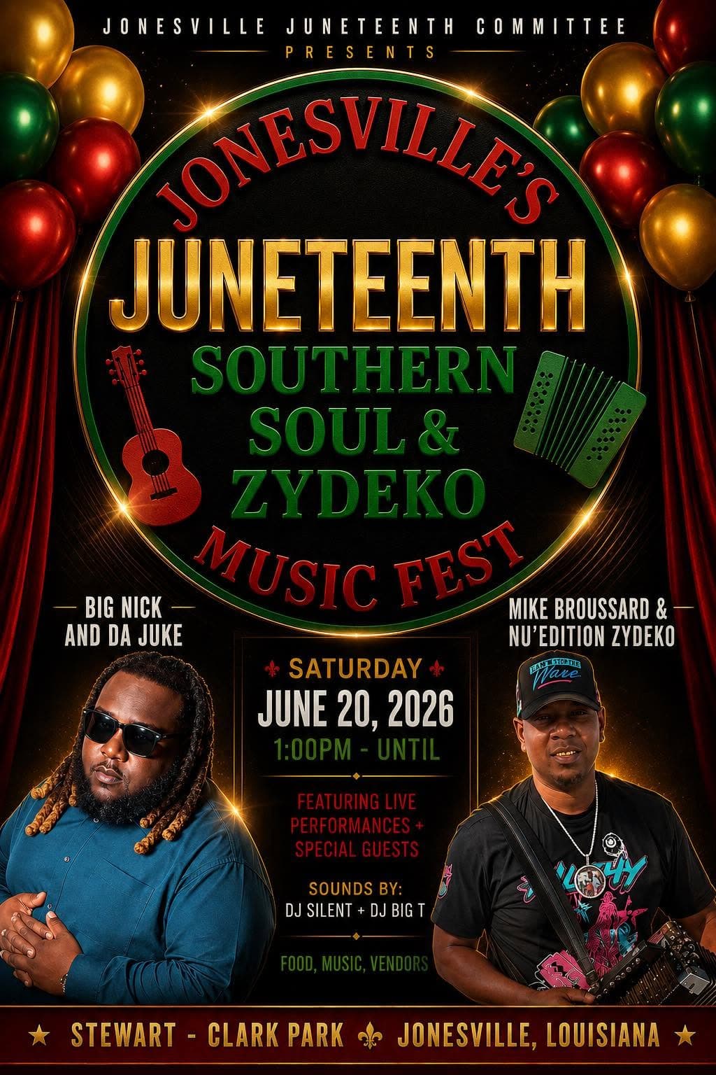 2026 Jonesville Juneteenth Southern Soul & Zydeko Music Fest — poster 1