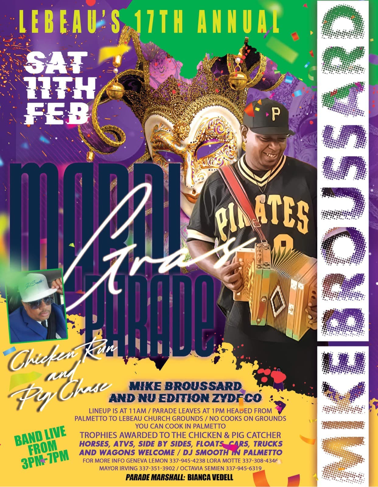 17th Annual Lebeau Mardi Gras Parade - Chicken Run & Pig Run — poster 1