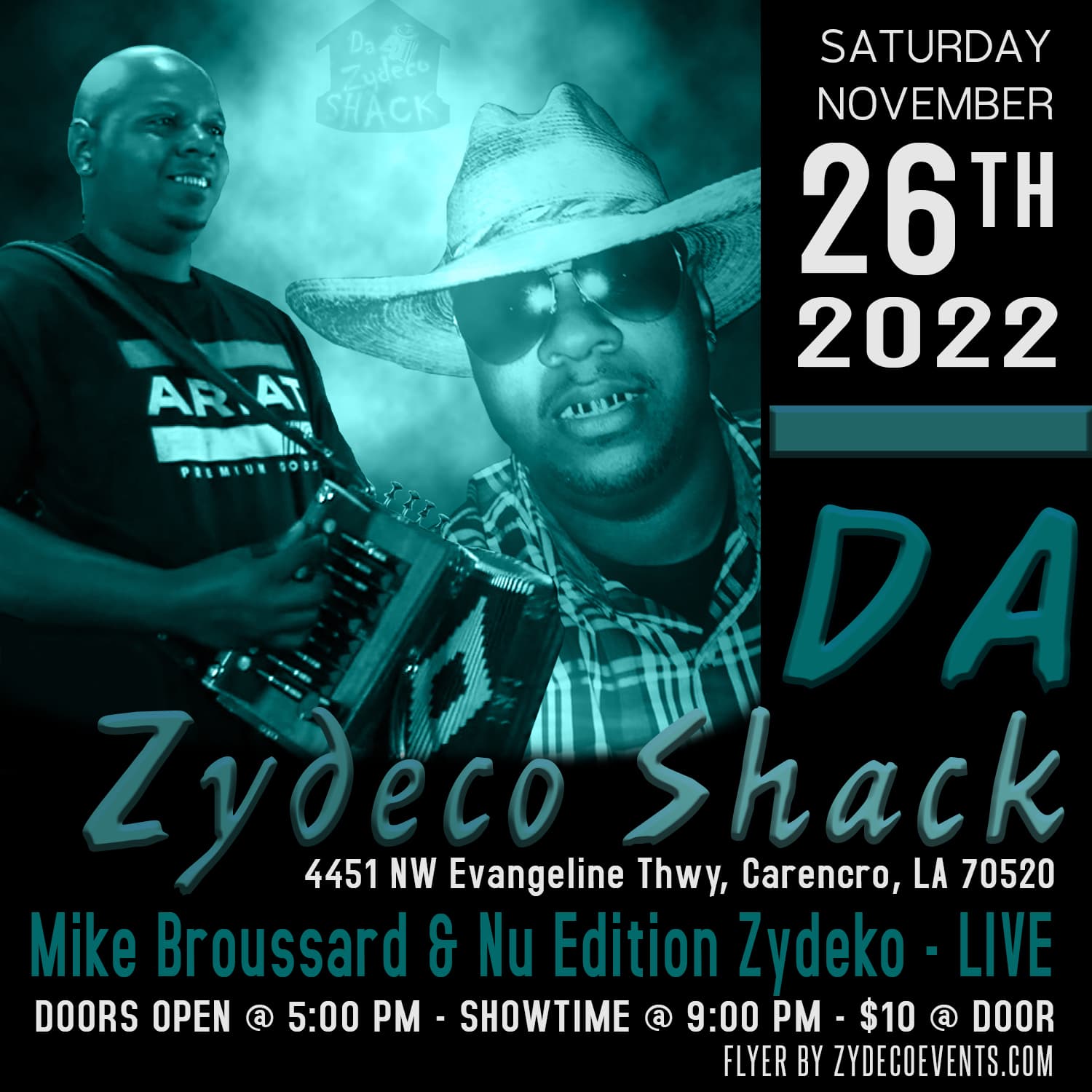 Mike Broussard & Nu Edition Zydeko - LIVE @ Da Zydeco Shack — poster 1