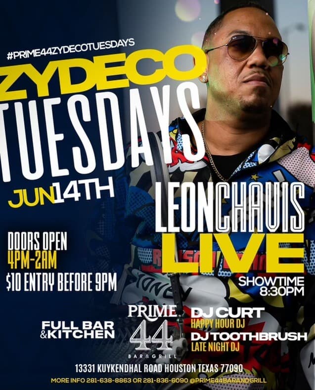 Zydeco Tuesdays at Prime 44 Bar & Grill — poster 1