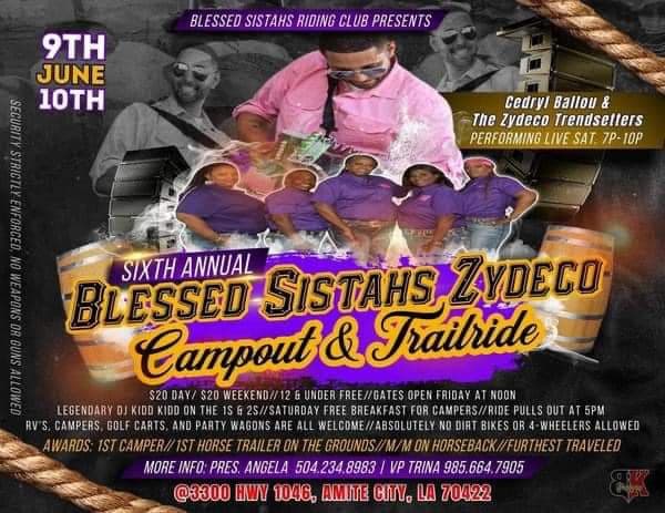 6th Annual Blessed Sistahs Zydeco Campout & Trailride — poster 1