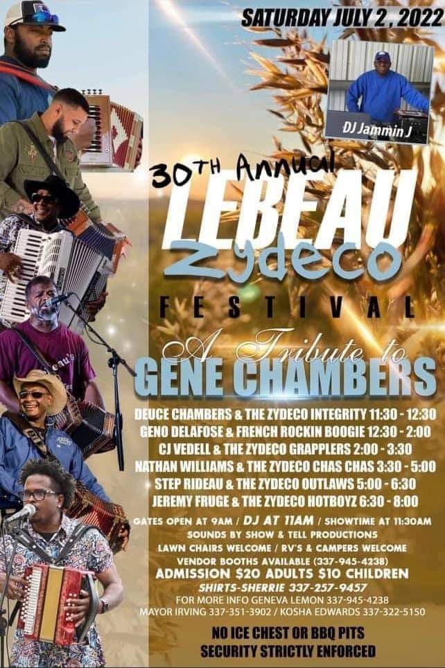 30th Annual Lebeau Zydeco Festival — poster 1