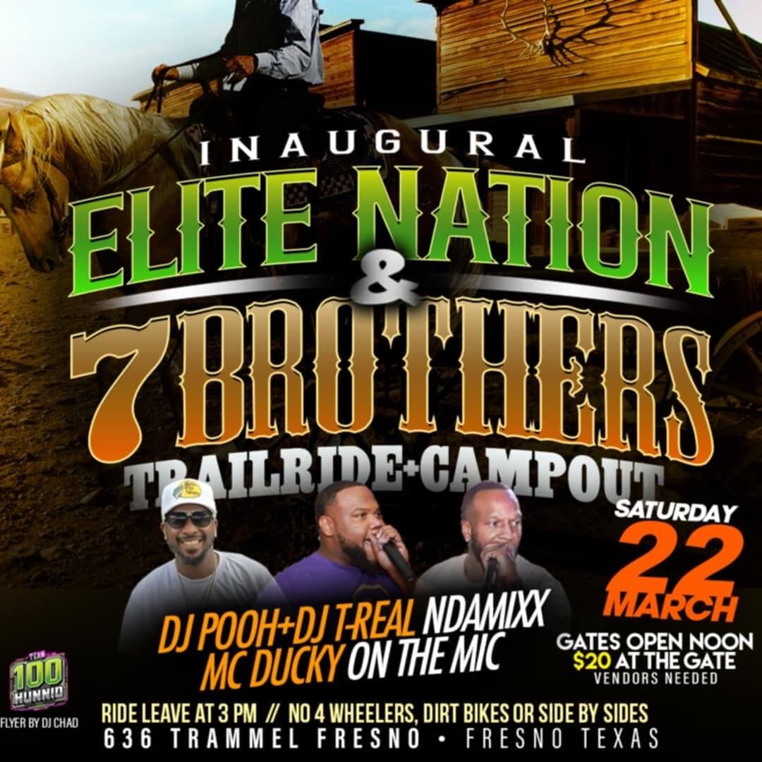 Inaugural Elite Nation & 7 Brothers Trailride & Campout — poster 1