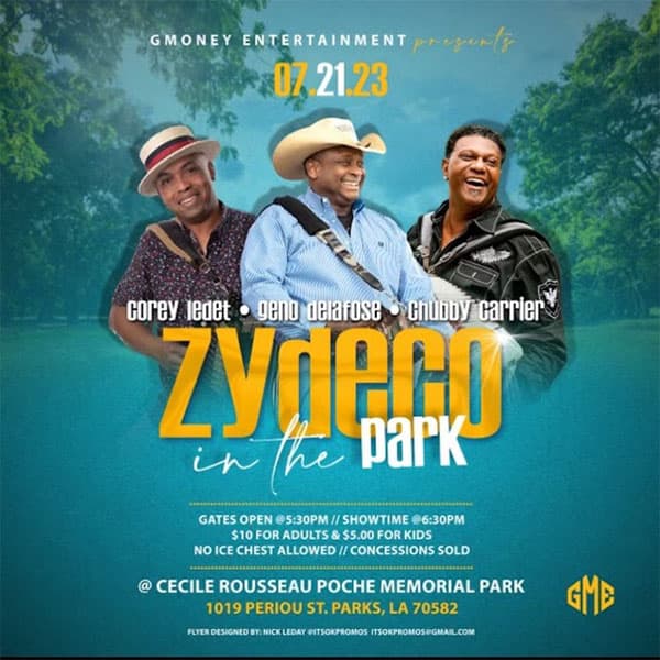 G Money Entertainment Presents: 2023 Zydeco In The Park — poster 1