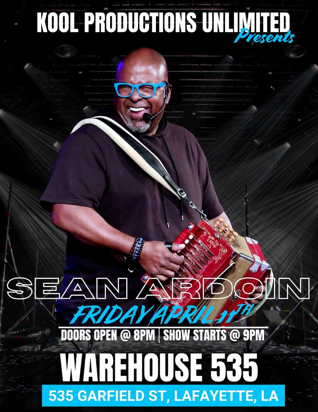 Sean Ardoin & Zydekool - LIVE @ Warehouse 535 — poster 1