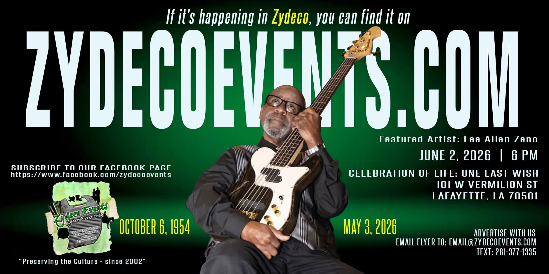 Zydeco Artist Spotlight: Lee Allen Zeno — poster 1