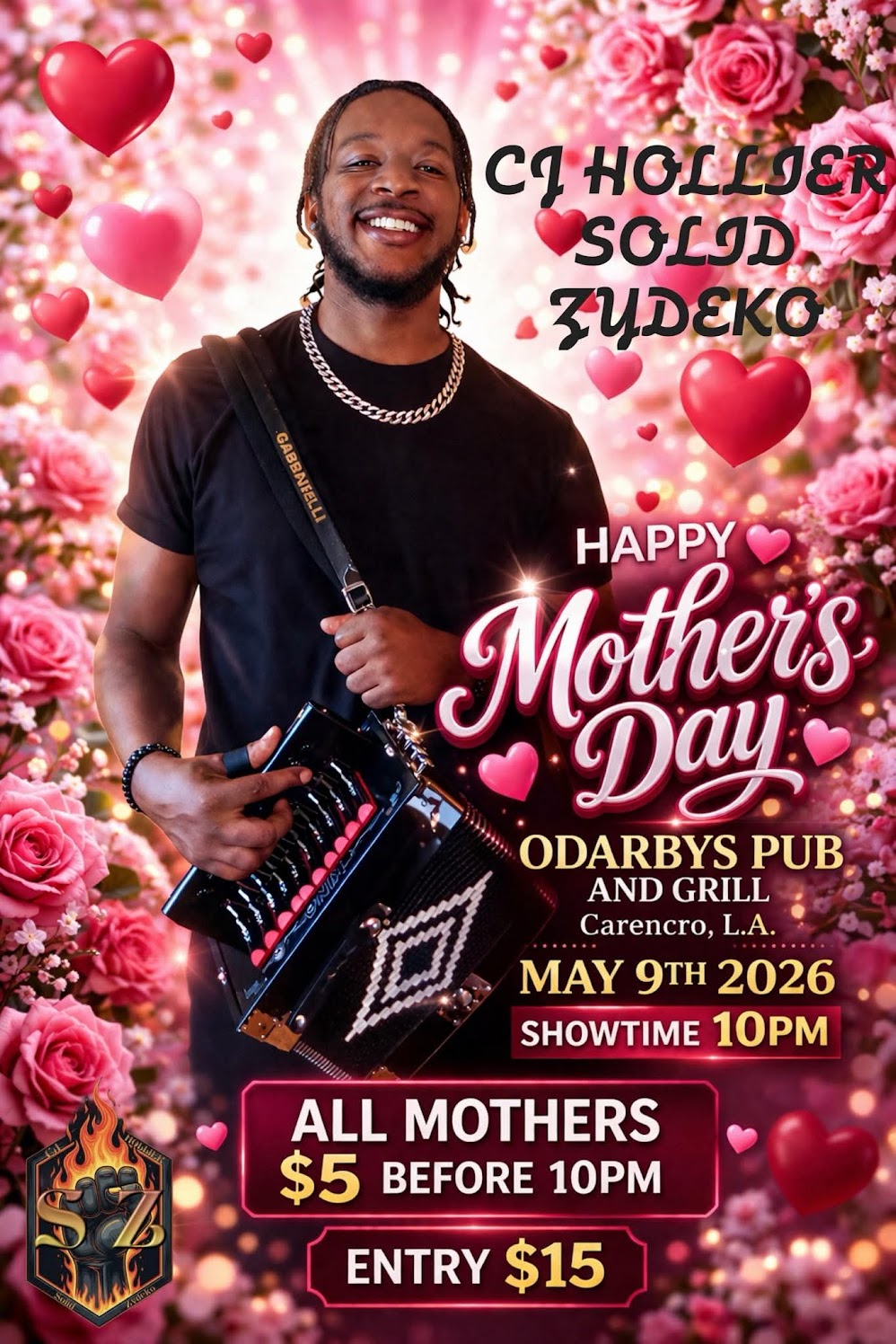 CJ Hollier & the Solid Zydeco Band - LIVE @ O'Darby's
