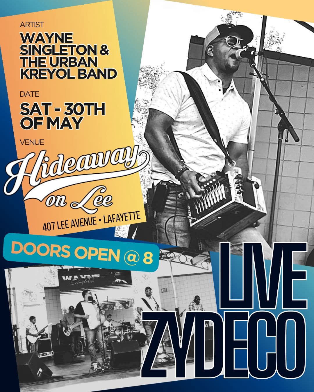 Wayne Singleton & the Urban Kreyol Band - LIVE @ Hideaway on Lee
