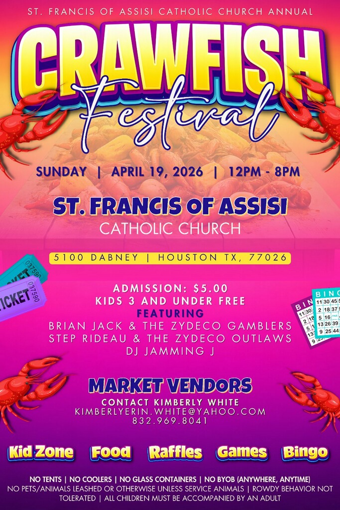 2026 St. Francis of Assisi Catholic Church Crawfish Festival