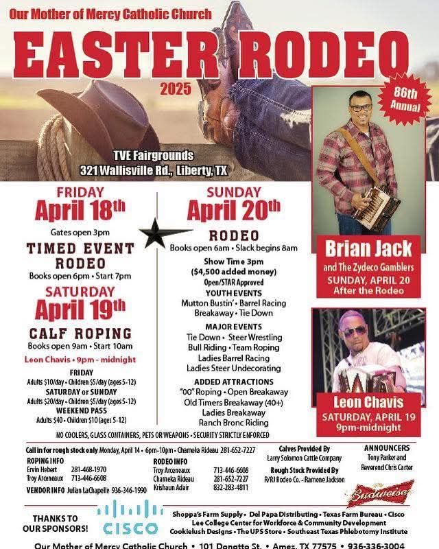 2025 Our Mother of Mercy Catholic Church Easter Rodeo