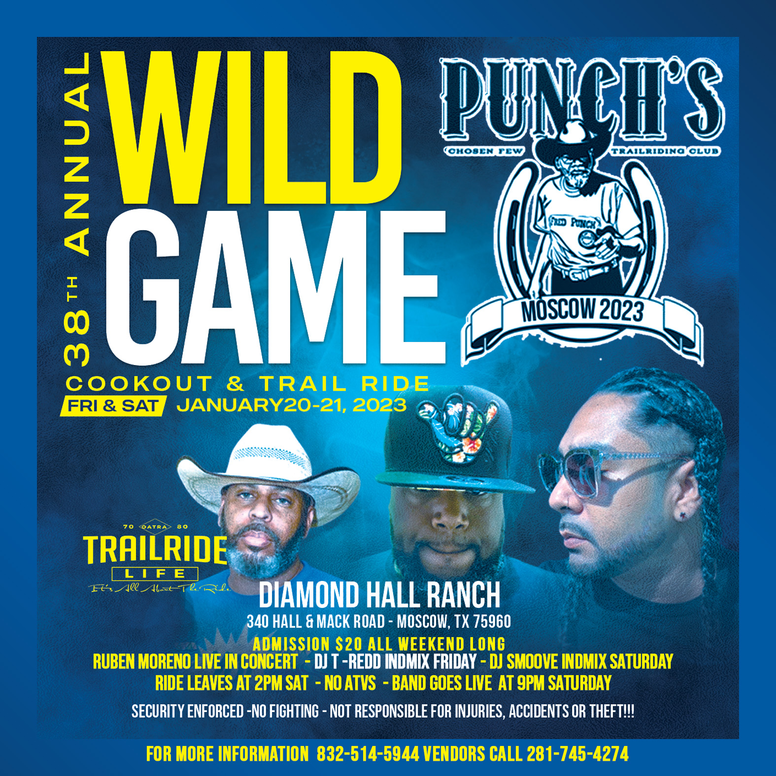 38TH ANNUAL WILD GAME COOKOUT & TRAILRIDE