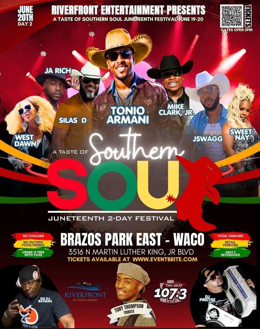 Riverfront Entertainment Presents: 2026 Juneteenth Festival on the Brazos : A Taste of Southern Soul